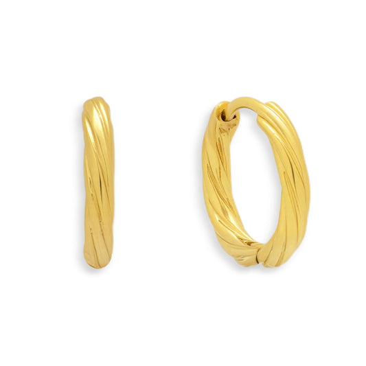 Twist Texture Huggie Hoop Earrings